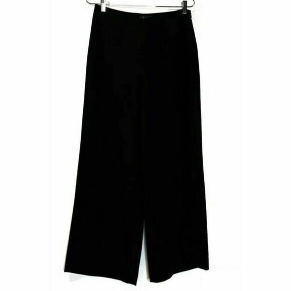 Lauren by Ralph Lauren Denim - Lauren Ralph Lauren Black Wide Leg Dress Pants Sz 6 Triacetate Blend high waist